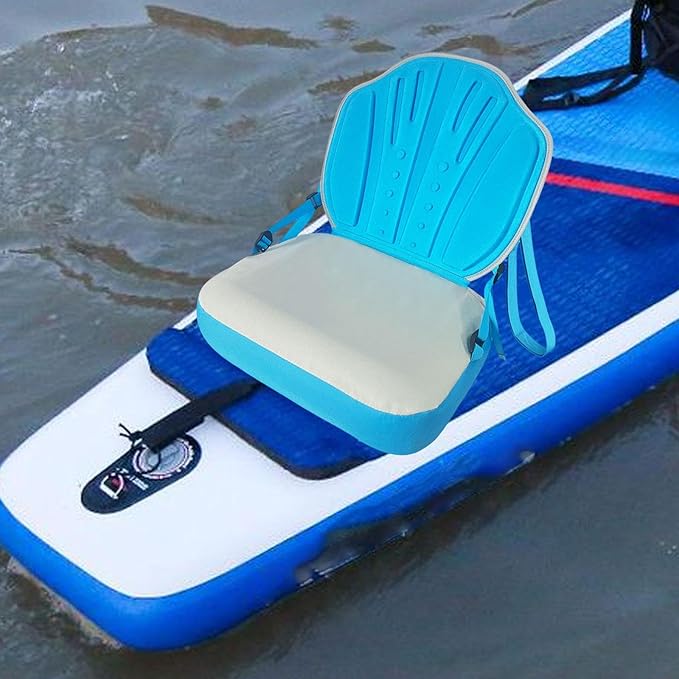 Kayak Seat Inflatable Adjustable Strap with Backrest Paddle for Kayaks Rafting