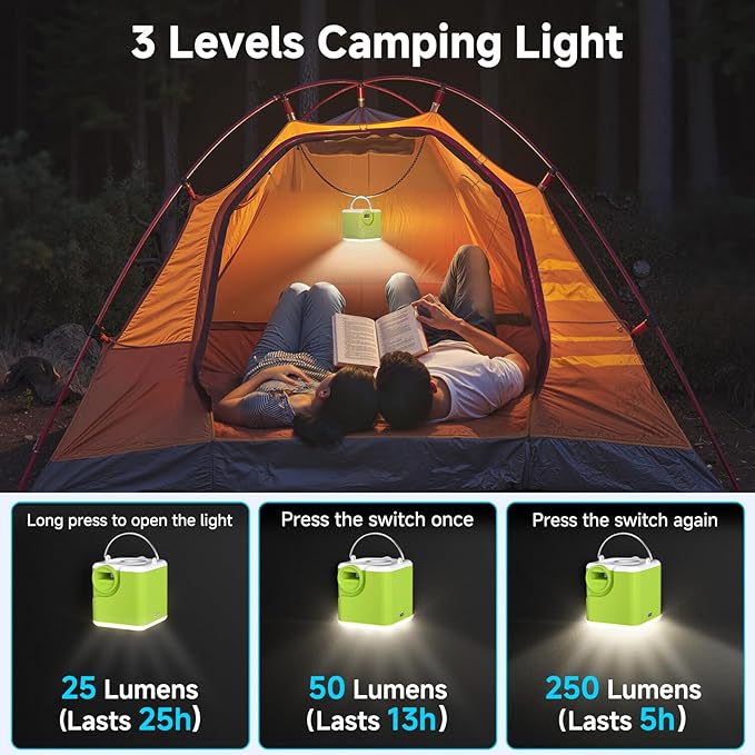 Portable Air Pump for Inflatables, 4.5kPa Mini Air Mattress Pump with Camping Light, 2400mAh Battery Rechargeable Air Pump for Pool Floats, Sleeping Pads, Swimming Ring, Vacuum Storage Bags