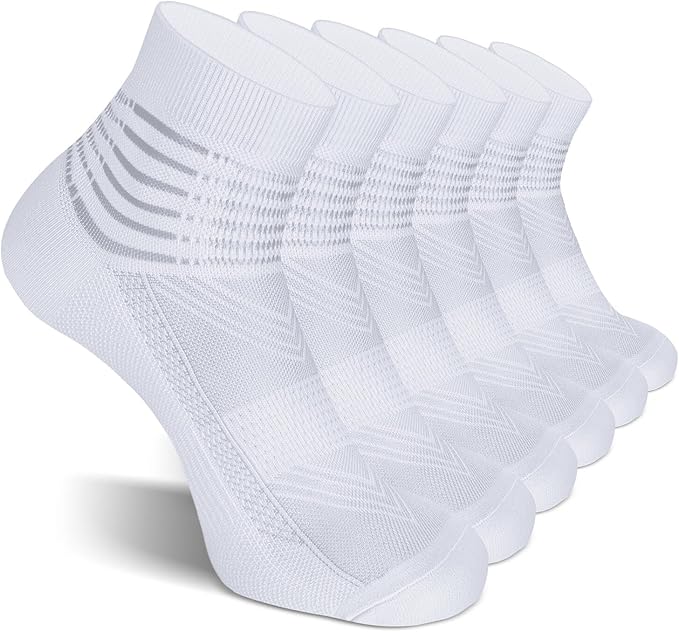 IRAMY Compression Ankle Support Socks Coolmax Wicking Cushioned Athletic Plantar Fasciitis Relief Men Women 2/3/6 Pairs