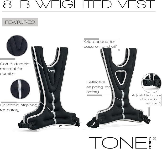 Tone Fitness Weighted Vest | 8lb or 12lb | Multiple Options
