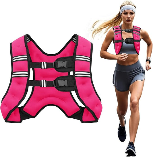 Weighted Vest, 6lb/8lb/12lb/16lb/20lb/25lb/30lb Weight Vest for Men Women, Body Weight Vests Adjustable with Reflective Stripe for Strength Training, Running, Training Workout, Jogging, Walking