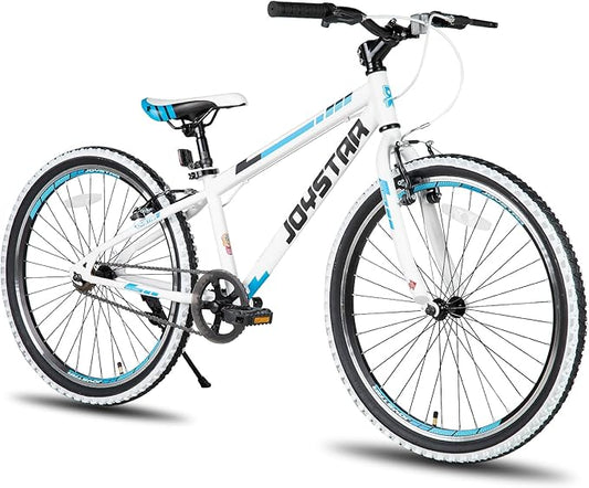 JOYSTAR Lubbock 20 24 Inch Kids Bike for Boys & Girls Ages 7-12 Years Hardtail Mountain Bike for Kids with 1-Speed/7-Speed Drivetrain, White Wall Knobby Tires, Kids' Bicycle
