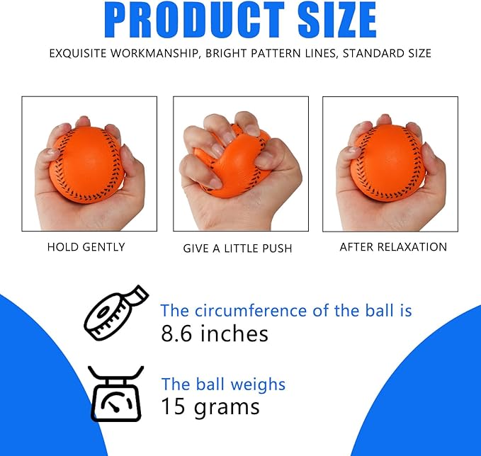 GKK Foam Baseballs 12 Pack Soft Baseballs for Youth Teenager Players Sports Foam Baseballs Training Balls for Hitting and Indoor or Outdoor Play