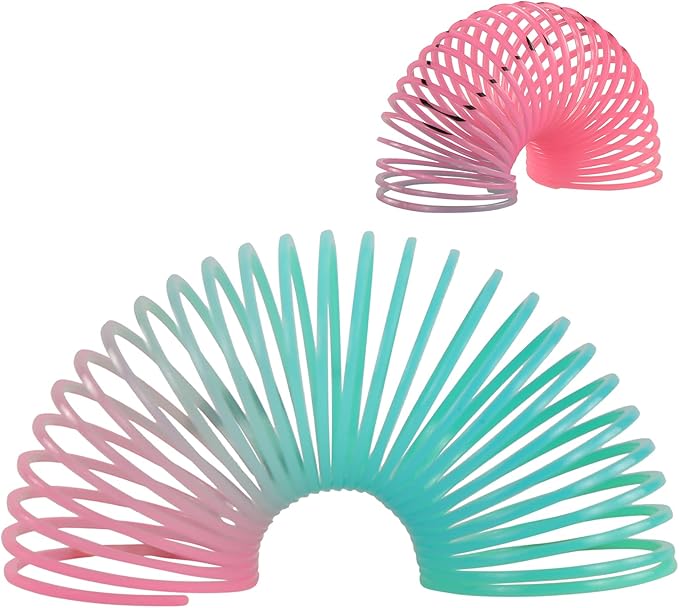 24 Pack Spring Rainbow Magic Fidget Stress Coil Mini Springs Bulk Toys for Party Favor Carnival Prize Birthday Goodie Bag Stuffers for Kids Boys Girls… (24)