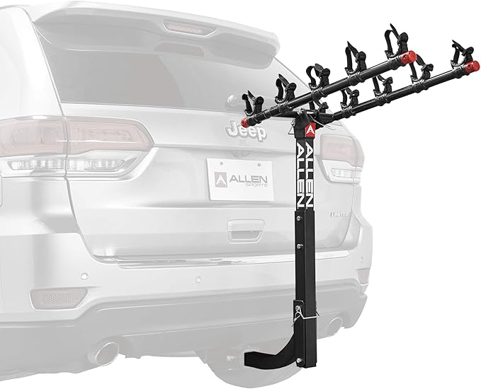 Allen Sports Deluxe 5-Bike Hitch Mount Rack, Model 552RR-R , Black, 2-Inch Receiver