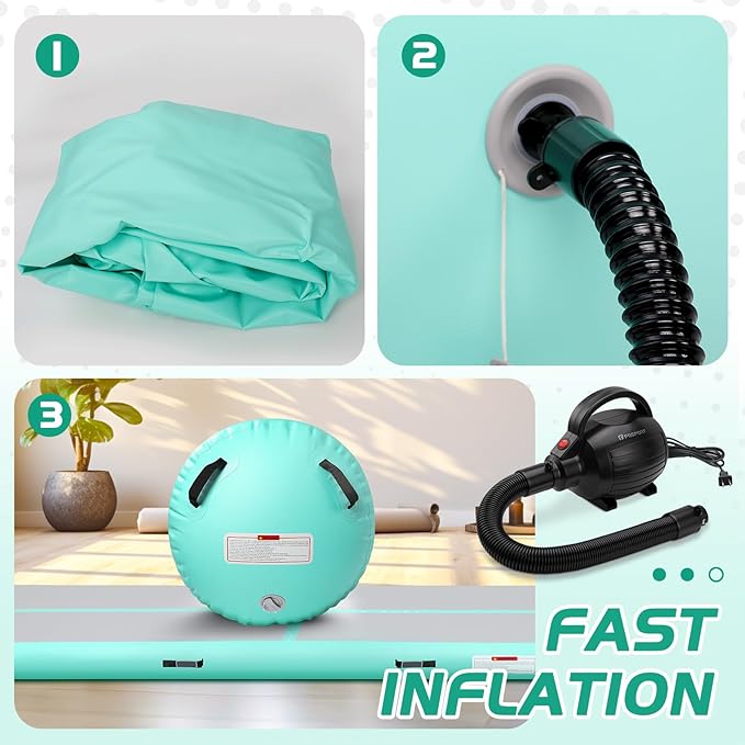 Inflatable Gymnastics Air Roller Set, Tumble Rolling Air Roller Gymnastics Barrel with Electric Pump for Kids Adults Home Outdoor Gymnastic Training Cheerleading Yoga