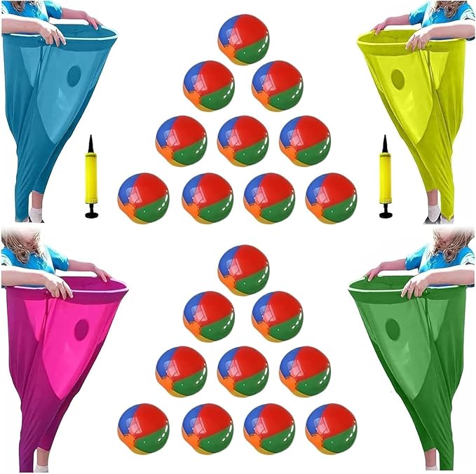 Granny Pants Yard Game, Oversized Giant Stretchy Pants Outdoor Game with Inflatable Ball & Bicycle Pump, for Birthdays, BBQs, Beach and Backyard Games