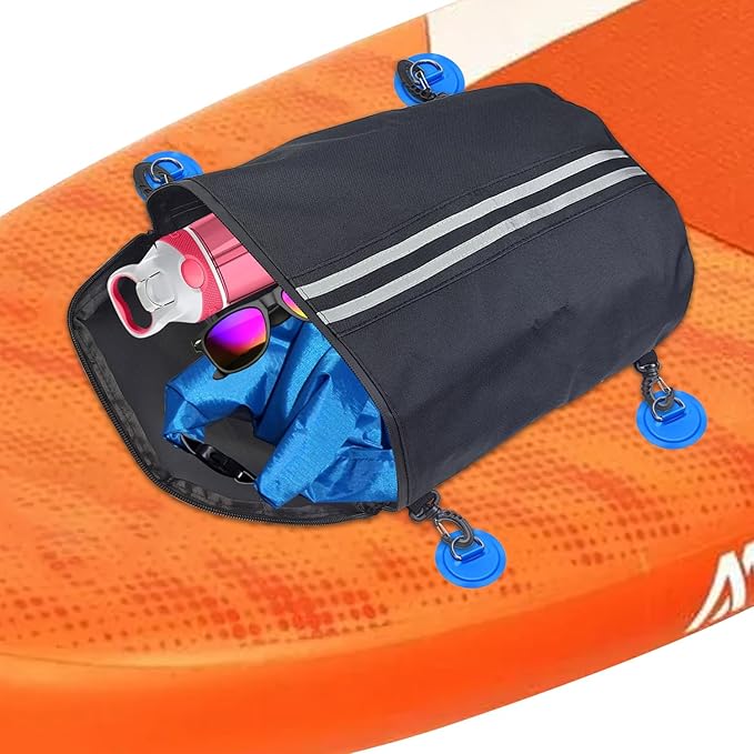 Deck Bag, Paddleboard Mesh Storage Bag for Kayaks, Surfboards, S-u-p, Stand-Up & Surfboard Accessories, Paddleboard Cooler organized with Swivel Hook Waterproof Zipper Pouch