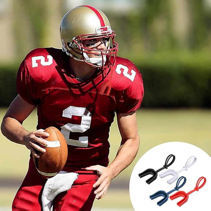 Seematn 40 Pcs Strapped Mouth Guard Bulk Football Mouthguard with Strap Youth Boxing Sports Mouthpieces Adult Mouthguard for Basketball Lacrosse Hockey Wrestling