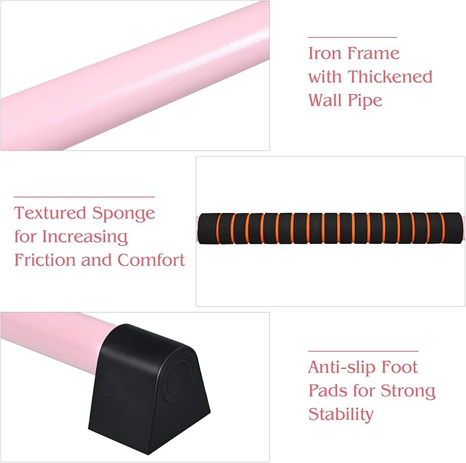 GOFLAME Ballet Barre Portable Double, 4FT Freestanding Ballet Barre Adjustable, Heavy Duty Dancing Stretching Ballet Bar for Home, Dance Barre, Fitness Ballet Bar