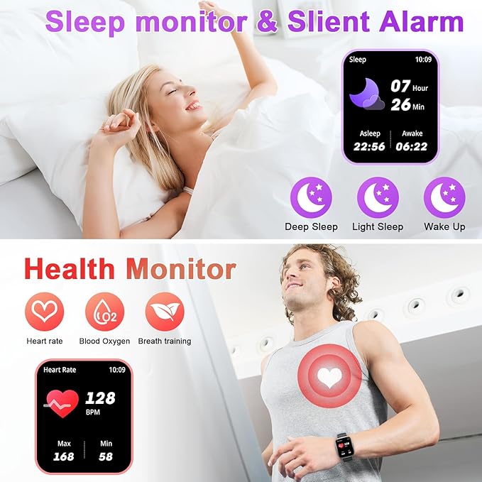 Smart Watch for Men Women Fitness: Make/Answer Call Smart Watches for Men Digital Mens watches Running Waterproof Smartwatch Android Phones iPhone Samsung Compatible Heart Rate Monitor Step Tracker