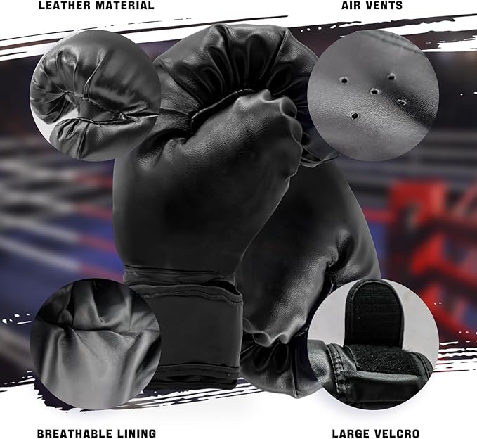 14 Pcs Boxing Set Boxing Equipment Set for Beginners Including 2 Pair of 6 oz Boxing Gloves Headgear Helmet Hand Wraps Mouth Guards Gifts for Kids Beginners Training Equipment