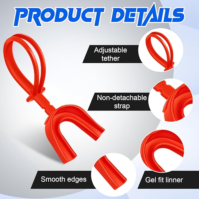 Kanayu 30 Pcs Strapped Mouth Guard No Boil Mouth Guard Soft Sports Mouthguard with Strap Mouth Protector for Adult Youth Boxing Basketball Hockey Lacrosse Wrestling Rugby