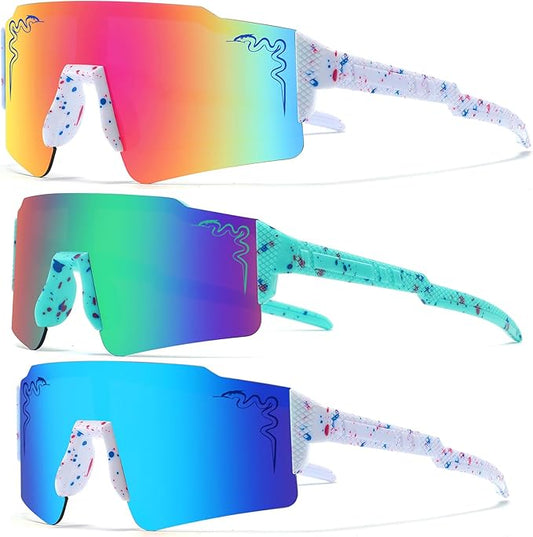 1/2/3 pcs Youth Baseball Glasses Boys Girls UV400 Kids Teen Sunglasses Child Young Men Women Football Eyewear