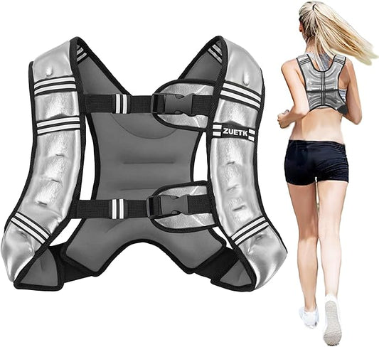 Weighted Vest, 6lb/8lb/12lb/16lb/20lb/25lb/30lb Weight Vest with Reflective Stripe, Weighted Vest for Men Women Workout Equipment for Strength Training, Running, Jogging, Fitness, Weight Loss