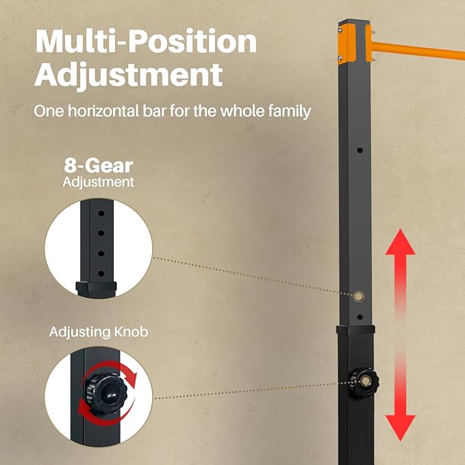 Pull Up Station, Bongkim Power Tower Portable Pullup Bar Station, Pull Up Bar for Home Gym, Pull Up Tower Station 330LBS