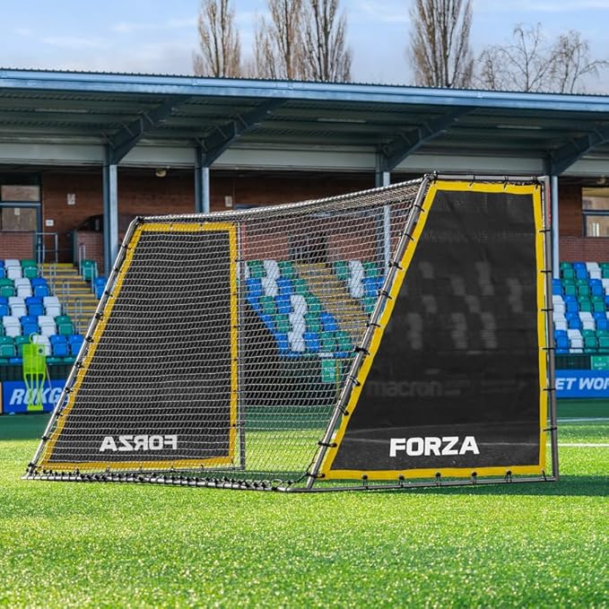 FORZA Steel42 Soccer Goals | Ultra Tough Steel Goal [6 Sizes] | Regulation Size, Weather-Resistant, Portable with Ground Stakes & Optional Rebound Kit
