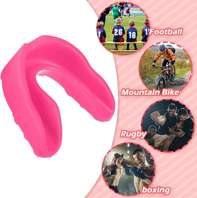 Kathfly 100 Pcs Youth Mouth Guard for Sports Mouthguard Athletic Football Mouth Guard Football Mouthpiece Gum Protection for Boxing Basketball Hockey Karate (Pink)