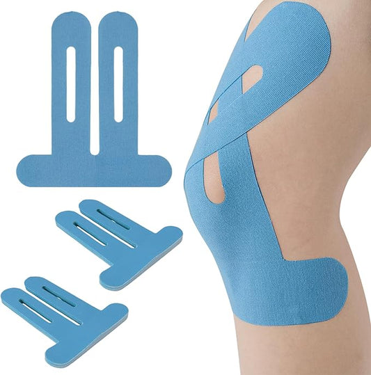 10PCS Kinesiology Tape for Knees, Kinesiology Tape Precut Strips for Knee Support & Stability, Waterproof Breathable Elastic Sports Tape for Pain Relief, Athletic Tape for Muscle & Joint, Blue
