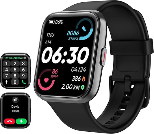Smart Watch for Men Android & iPhone, Alexa Built-in, 1.8" Touch Screen Fitness Tracker with Answer/Make Calls, IP68 Waterproof Heart Rate/Sleep/SpO2 Monitor, Pedometer, 100+ Sport Modes