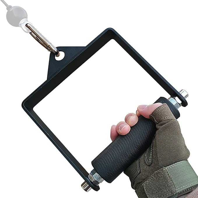 Gym Fitness LAT Pulldown Attachments, Fat Arm Wrestling Exercise D Handle Cable Attachment, Arm Lifting Deadlift Handle Grip for Finger Wrist Strength