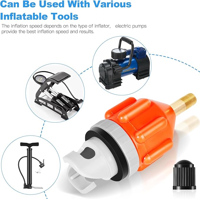 Inflatable Boat SUP Pump Adapter, Stand Up Paddle Board Pump Adapter Sturdy, Conventional Air Adapter Quickly Inflation, SUP Air Adapters for Paddleboard and Kayak