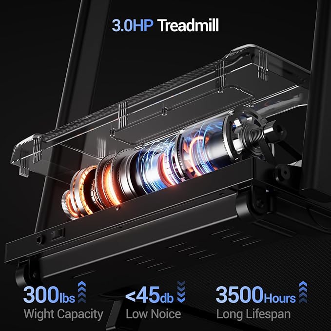 3-in-1 Treadmill with 14% Incline, Portable Treadmills for Home with Handle, Foldable Treadmills with 300 Lbs Weight Capacity, 3.0HP Quiet Walking Pad Treadmill, Three Touch Screen