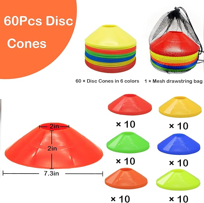 Soccer Cones Set, 84/42Pcs 7"/9" Cones Sports + Disc Cones, Cones for Sports with Carry Bag, Training Cones, Soccer Cones for Training, Plastic Soccer Cones for Drills