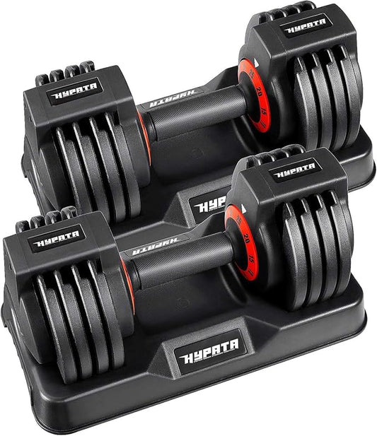 25/55 lbs Pair Adjustable Dumbbell Set, Adjust Dumbbell Weight for Exercises Pair Dumbbells for Men and Women in Home