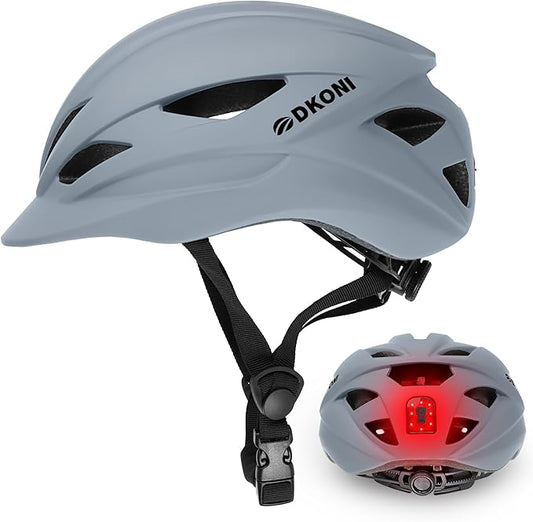 Bike Helmet Adult Urban:Bicycle Helmet for Men Women with USB Charge Detachable Taillight Helmets for Commuter Cycling Scooters
