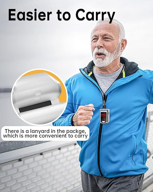 Fingertip Pulse Oximeter- HOLFENRY Mini Oximeter Oxygen Saturation Monitor for SpO2/Heart Rate/PI, Oxygen Monitor Fingertip 02 Pulse Oximeter Finger, Gray