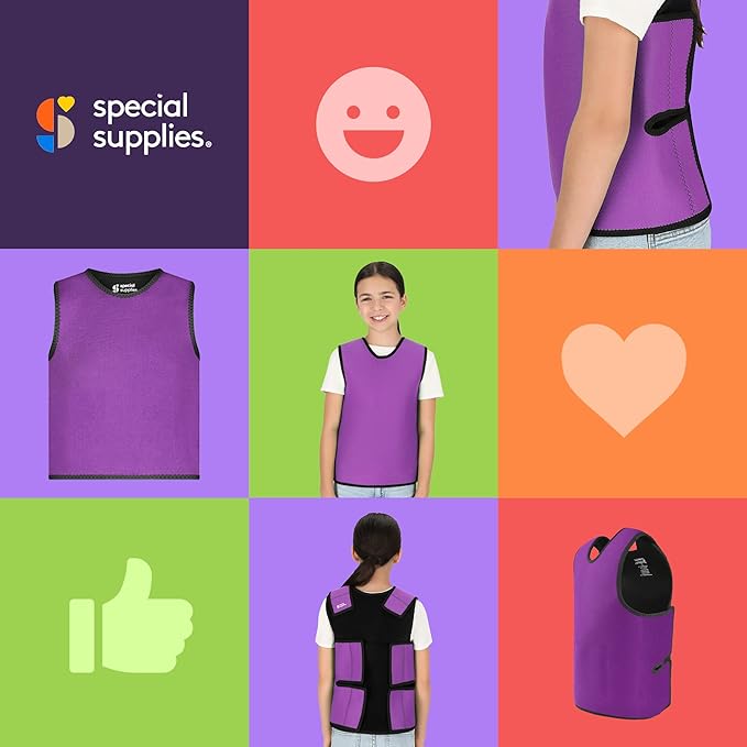 Special Supplies Sensory Compression Vest Deep Pressure Comfort (Purple, Meduim)