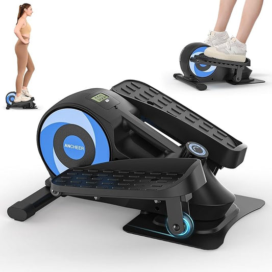 ANCHEER Under Desk Elliptical, Under Desk Bike Pedal Exerciser, Fully Assembled Leg Exerciser 2 in 1 Seated Standing Elliptical, Ultra-Quiet Mini Elliptical Machines for Home Office Use