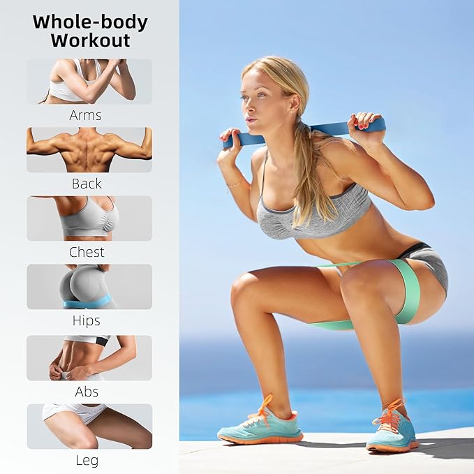 Resistance Bands for Working Out, Elastic Pilates Flexbands for Physical Therapy Yoga, Stretch Exercice Loop Bands for Booty Legs