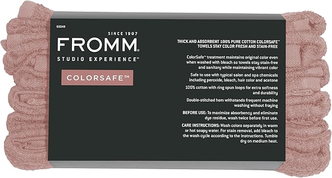 Fromm ColorSafe 100% Cotton Bleach Proof Salon Hair Towels, for Hairstylists, Barbers, Spa, Gym, Absorbent and Stain-Resistant Terracotta Towels for Drying Long, Curly, Wavy Hair,16" x 29",6 Pack