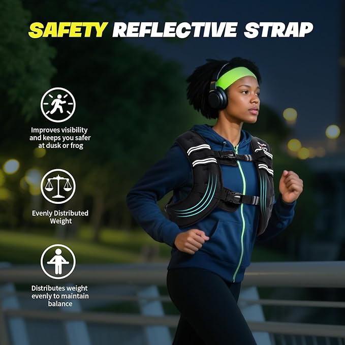 VBSD Weighted Vest Woman 6lb/8lb/12lb/16lb/20lb/25lb/30lb Weight Vest for Women Men Body Weight Vests for Walking Strength Training Running Workout Jogging Fitness