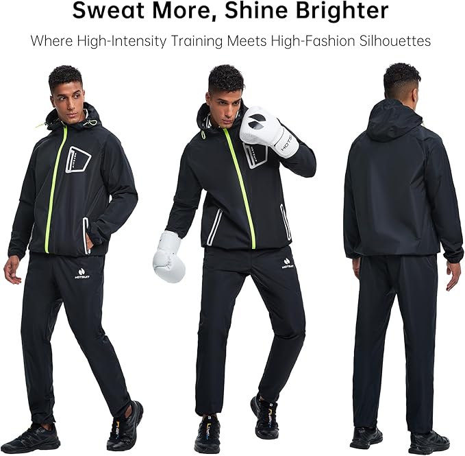 HOTSUIT Sauna Suit Men Anti Rip Boxing Sweat Suits Exercise Workout Jacket