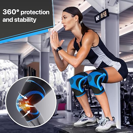 DR. BRACE ELITE Knee Brace with Size Stabilizer (2 Pack) Knee Brace for Women & Men, Workout, Sports, Daily Knee Compression Sleeve for Maximum Knee Pain Support & Fast Recovery (Neptune, Small)