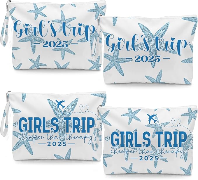 Fokongna 4PCS Girls Trip Gifts Favors Starfish Wet Bag Wet Dry Bag Beach Bag for Swimsuit Toiletry Bag Travel Essentials For Women, Beach Travel Gym Wet Dry Bag for Swimsuit Dirty Diaper Bag