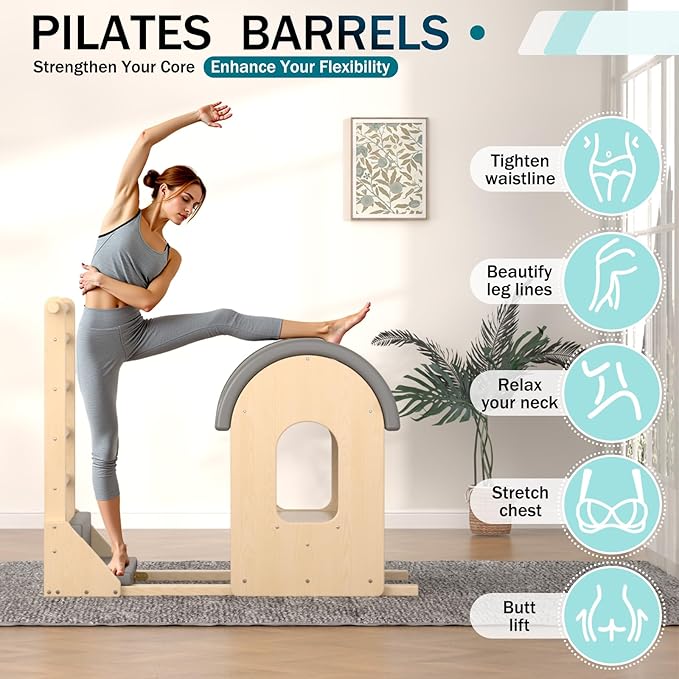 Pilates Barrel, Pilates Spine Corrector is Designed for People who Work in Offices, Pilates Arc Corrects Posture, Relaxes,Stretches to Make The Spine Soft and Supple- Sturdy Solid-91Z6bK