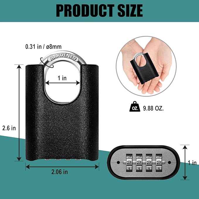 Heavy Duty Combination Lock with Chain,47 inch Long,8mm Thick ，Safety Chain Locks with Code,Padlock with Chain for Motorcycles, Bicycle, Door, Gate, Fence,Warehouses, Garage(Lock and Chain)