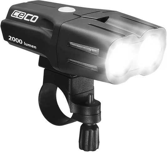CECO-USA: 2,000 Lumen USB Rechargeable Bike Light – Tough & Durable IP67 Waterproof & FL1 Impact Resistant– Super Bright F2000 Bicycle Headlight – for Commuters, Road Cyclists & Mountain Bikers