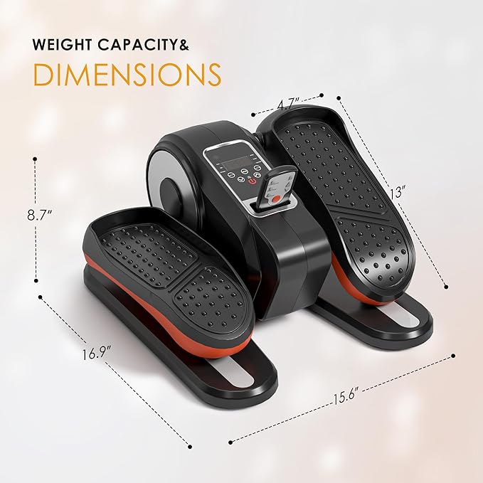 SogesPower Under Desk Elliptical Exercise Machine, Ellipse Leg Exerciser for Seniors with 12 Adjustable Speeds, Electric Seated Pedal Exerciser for Home with Remote Control