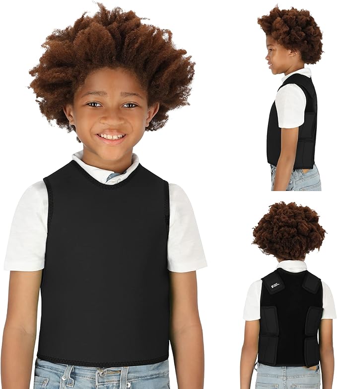 Special Supplies Sensory Compression Vest Deep Pressure Comfort (Black, Small)