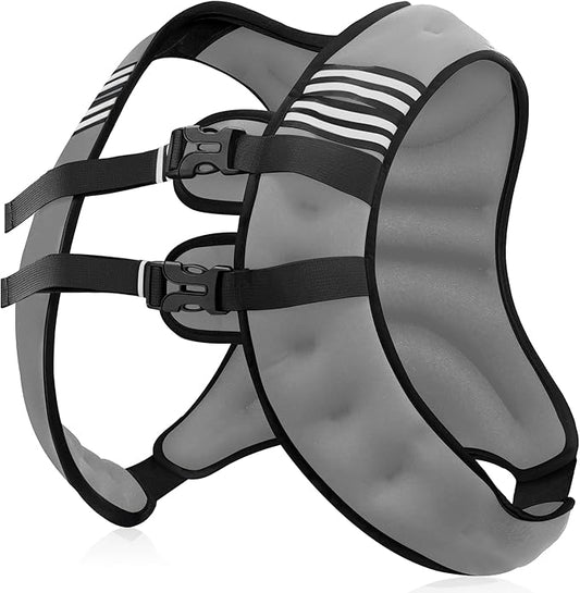 Weighted Vest Men or Women - 5/10/15/20/25/30lbs Weights with Reflective Stripe, Weighted Vest for Workout Equipment for Strength Training Running - Walking Weight Loss