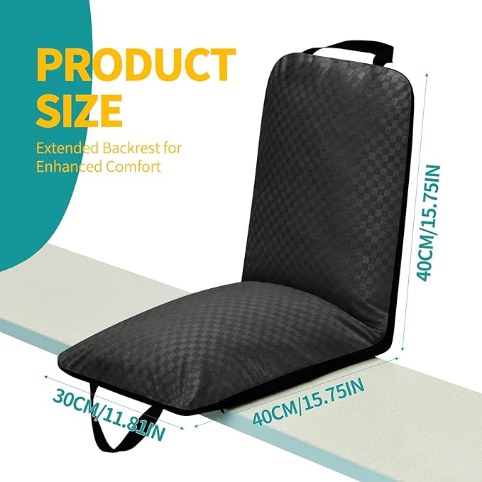 Love&go Portable Stadium Seat with Back Support for Bleachers, Soft Thick Padded Lightweight Seat for Outdoor Sports Concerts Camping