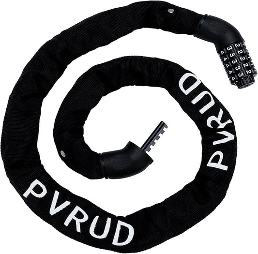 Bike Chain Lock, 5 Digit Combination Heavy Duty Anti Theft 3.5Ft Bicycle Chain Lock,6mm Thick High Hardness keyless Bike Lock for Bike,Scooter,Motorcycle,Door, Gate