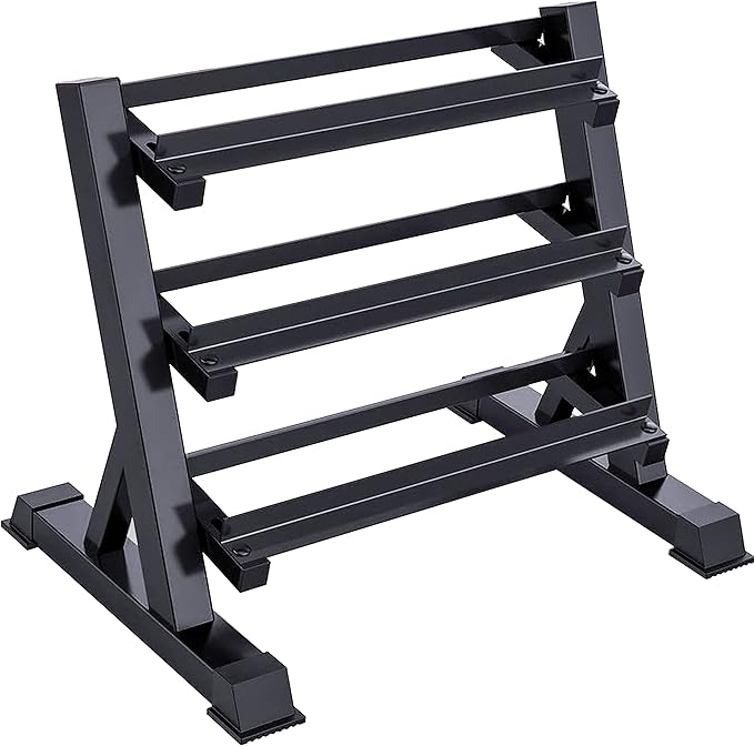 3-Tier Dumbbell Rack Multilevel Weight Storage Organizer for Home Gym, Weight Rack for Dumbbells, Kettlebells, 1100LBS(Rack Only)