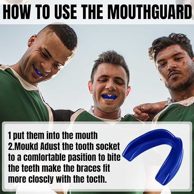 Kathfly 50 Pcs Football Mouth Guards Bulk Sports Mouth Pieces Protection Silicone Athletic Braces Football Accessories Teeth Armor Adult Teenager Teeth Armor for Boxing Basketball Hockey