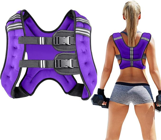 Prodigen Weighted Vest for Women and Men 8 12 16 20 25 30 Lbs with Reflective Stripe and Double Adjustable Buckle Straps Weight Vests for Strength Training, Jogging, Cardio, Weight Loss